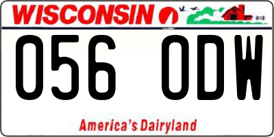 WI license plate 056ODW