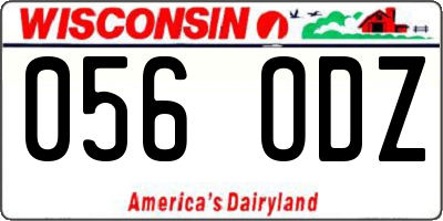 WI license plate 056ODZ