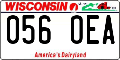 WI license plate 056OEA