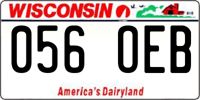 WI license plate 056OEB