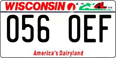 WI license plate 056OEF