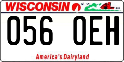 WI license plate 056OEH