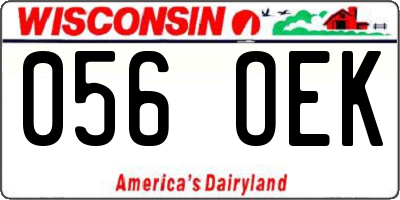 WI license plate 056OEK