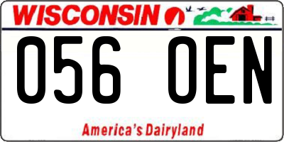 WI license plate 056OEN
