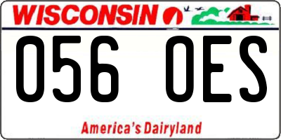 WI license plate 056OES