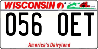 WI license plate 056OET