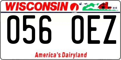 WI license plate 056OEZ