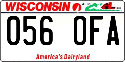 WI license plate 056OFA