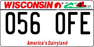 WI license plate 056OFE