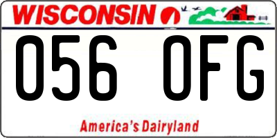 WI license plate 056OFG