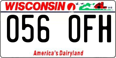 WI license plate 056OFH