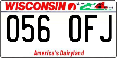 WI license plate 056OFJ
