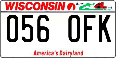 WI license plate 056OFK