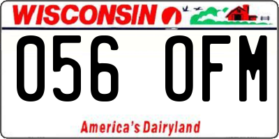 WI license plate 056OFM