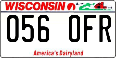 WI license plate 056OFR