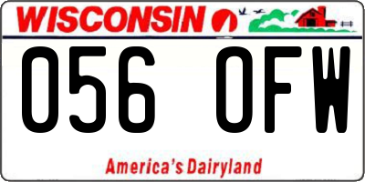 WI license plate 056OFW