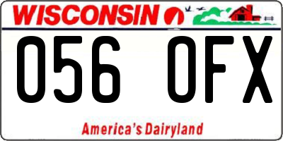 WI license plate 056OFX