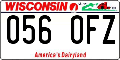 WI license plate 056OFZ