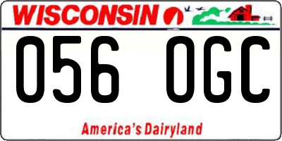 WI license plate 056OGC
