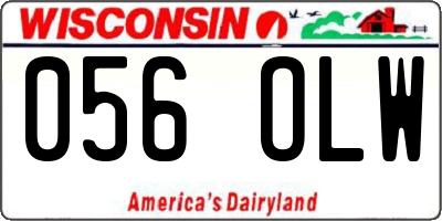 WI license plate 056OLW