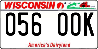 WI license plate 056OOK