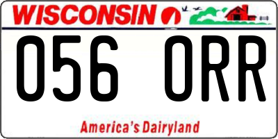 WI license plate 056ORR