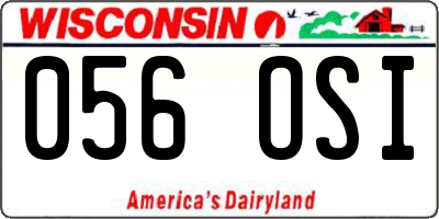 WI license plate 056OSI