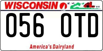 WI license plate 056OTD
