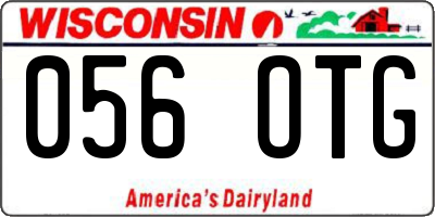 WI license plate 056OTG