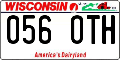 WI license plate 056OTH