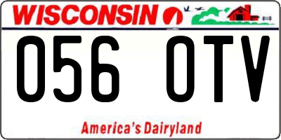 WI license plate 056OTV