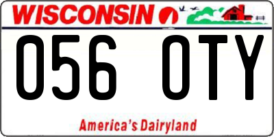 WI license plate 056OTY