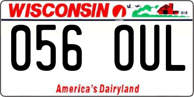 WI license plate 056OUL