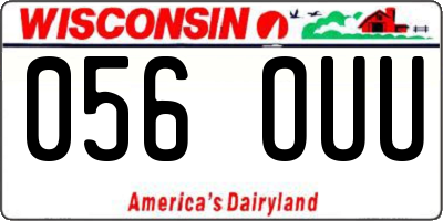 WI license plate 056OUU