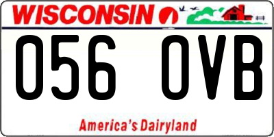 WI license plate 056OVB