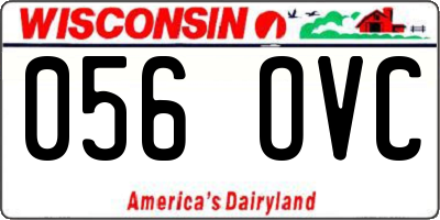 WI license plate 056OVC