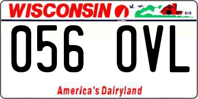 WI license plate 056OVL