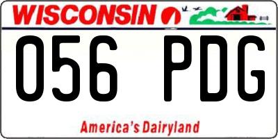 WI license plate 056PDG
