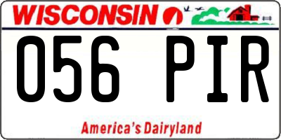 WI license plate 056PIR
