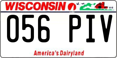 WI license plate 056PIV