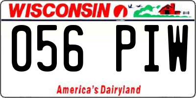 WI license plate 056PIW