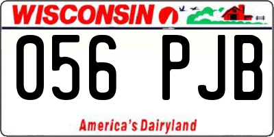 WI license plate 056PJB