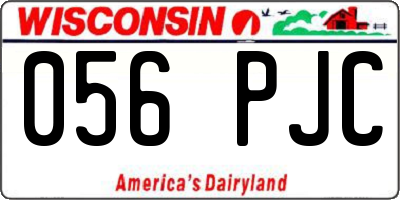 WI license plate 056PJC