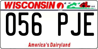 WI license plate 056PJE