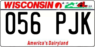 WI license plate 056PJK