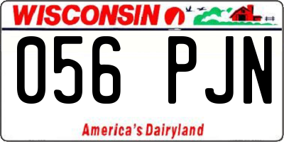 WI license plate 056PJN