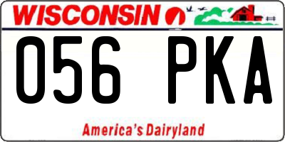 WI license plate 056PKA