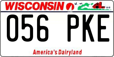 WI license plate 056PKE