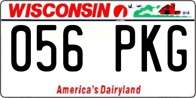 WI license plate 056PKG