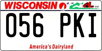 WI license plate 056PKI